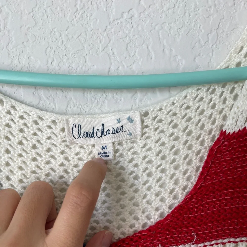 American Flag 4th of July Crotchet Blouse - Picture 2 of 4